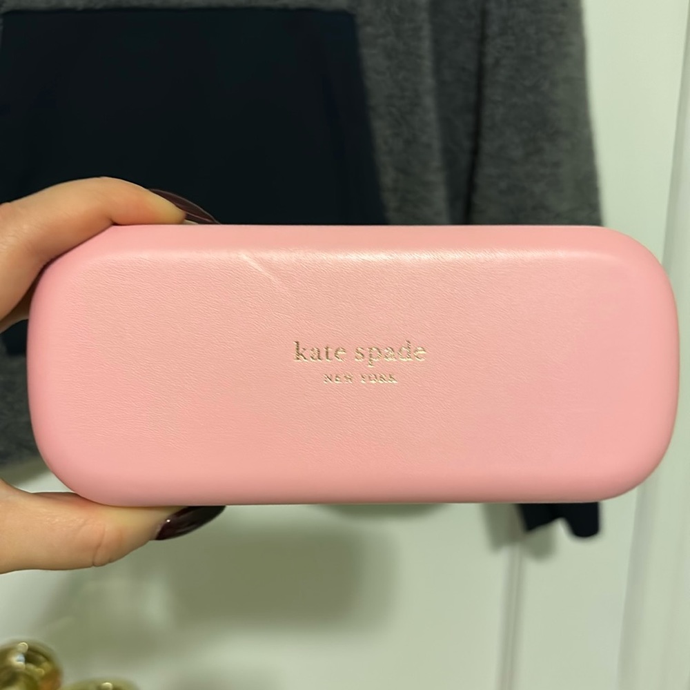 Kate Spade Pink and Dark Green Sunglass Case